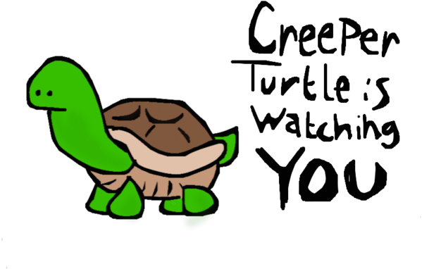 Creeper Turtle By Kixx27 - Cartoon (900x433)