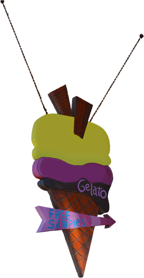 Gelato Icream Sign Stock Photo 0001 Png By Annamae22 - Ice Cream Cone (727x1098)