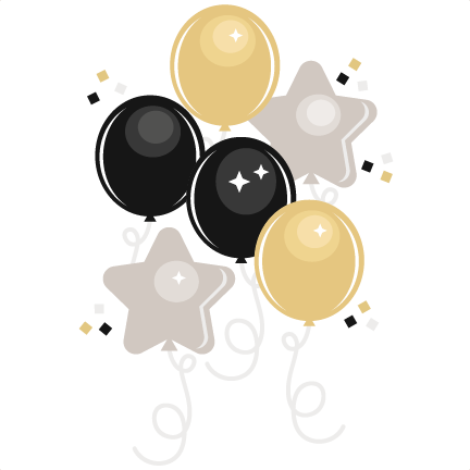 New Year's Eve Balloons Svg Cutting Files For Scrapbooking - New Years Eve Transparent Clipart (432x432)