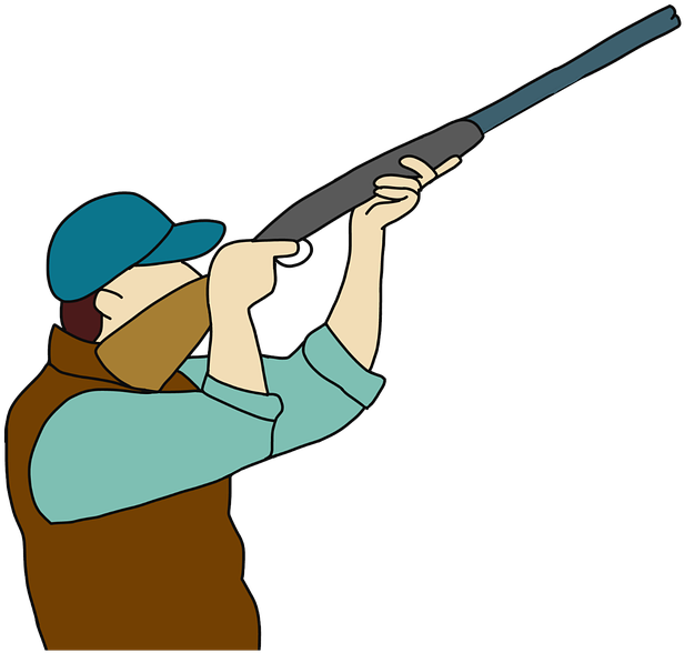 Hunting Cartoon Cliparts 23, Buy Clip Art - Clay Pigeon Shooter Clipart (720x720)