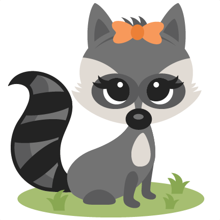 Girl Raccoon Svg Scrapbook Cut File Cute Clipart Files - Cute Female Raccoon Cartoon (432x432)