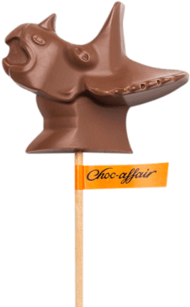 Milk Chocolate Dinosaur Triceratops Lolly - Milk Chocolate (600x600)