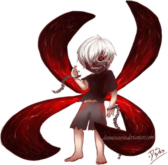 Kaneki Ken Chibi By Danniesaurus - Kaneki Ken Kagune Chibi (900x811)