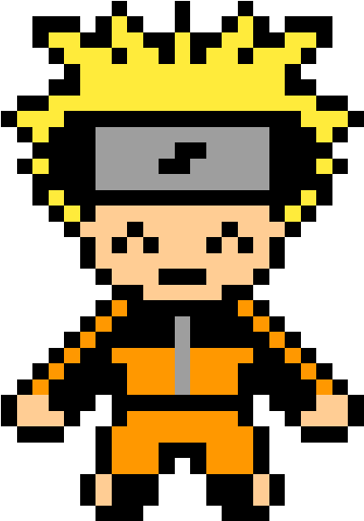 Naruto - Naruto Pixel Art (560x595)