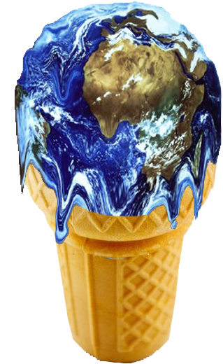 Depiction Of The Earth As Ice Cream Because Of Global - Earth (681x1024)