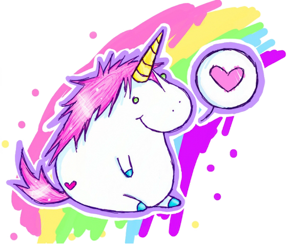 Imagens Fofas Tumblr Png - Fat Unicorn (560x476)