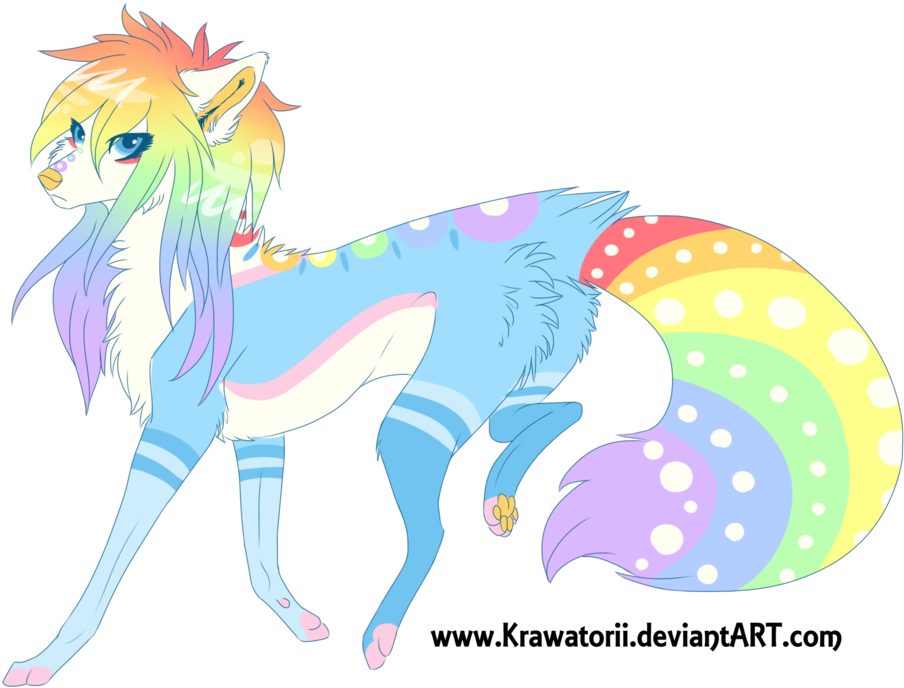 Awesome Rainbow Wolf Auction Closed By Angevoler With - Deviantart (1024x733)