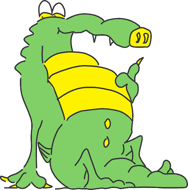 Food, Happy, Cartoon, Full, Eat, Alligator, Eating - Full With Food Cartoon (632x640)