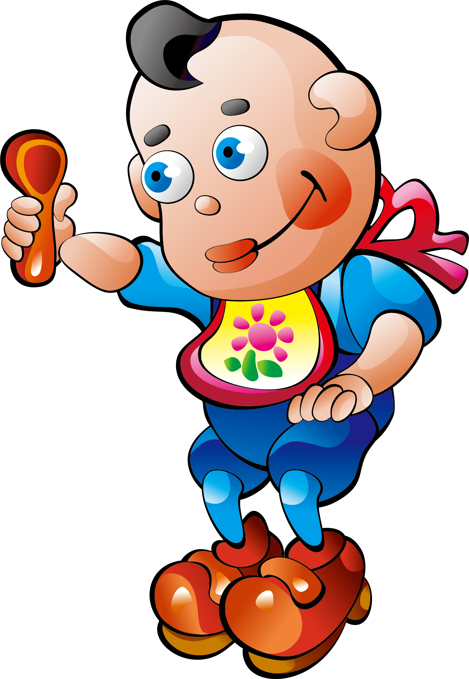 Child Eating Spoon Clip Art - Child Eating Spoon Clip Art (1644x2378)