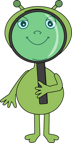 Alien With Magnifying Glass - Personal Space Boundaries (254x500)