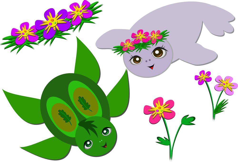 Sea Turtle Sea Lion Clip Art - Sea Turtle Sea Lion Clip Art (1000x680)