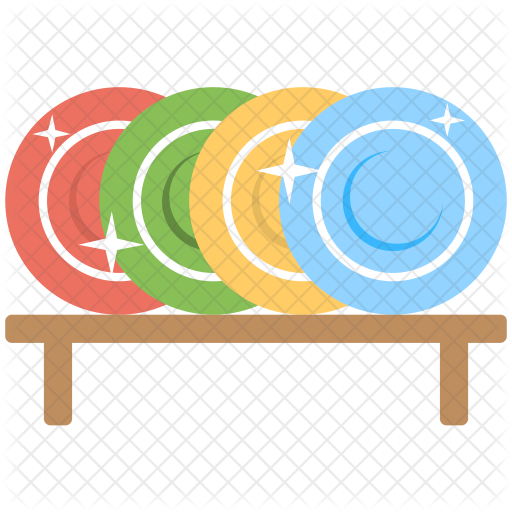 Washed Dishes Icon - Dishwashing (512x512)