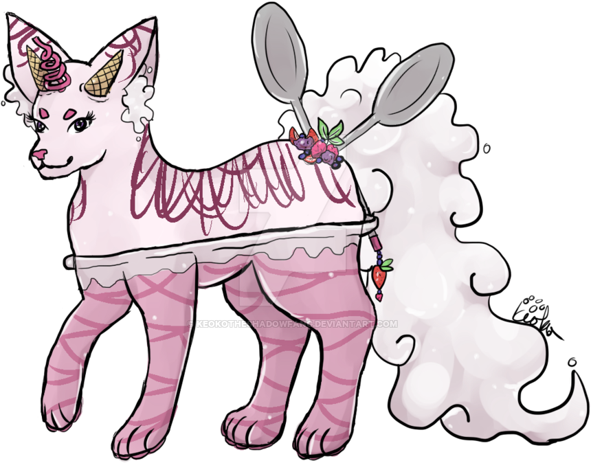 Myo Strawi- Berry Sundae Shake By Keokotheshadowfang - Cartoon (900x714)