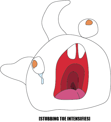 Bunny Stubbed Toe By Corbijnandhisart - Cartoon (452x493)