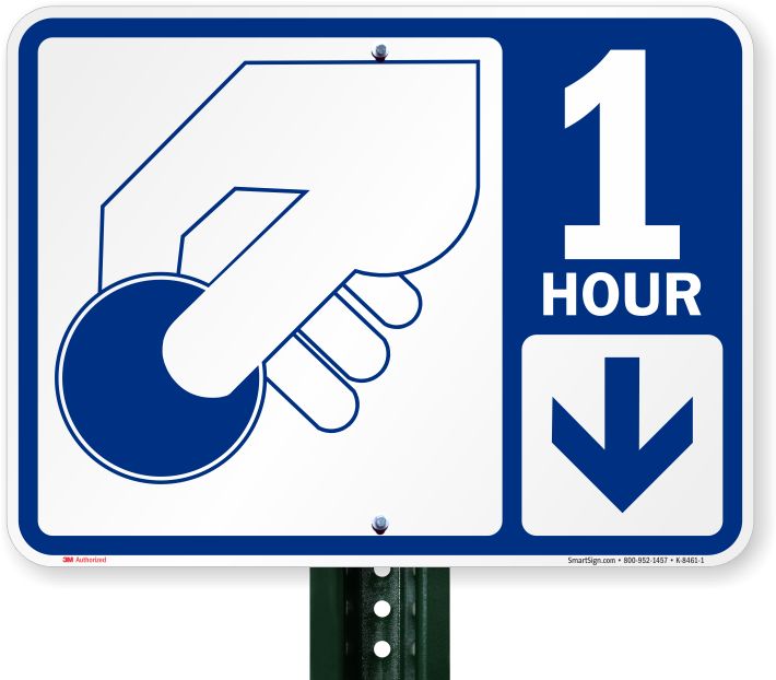 1 Hour Pay Parking Sign With Symbol - Traffic Sign (800x800)