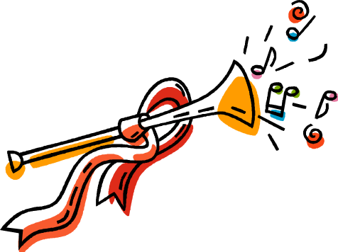 Trumpet Music - Christmas Music Clip Art (476x356)