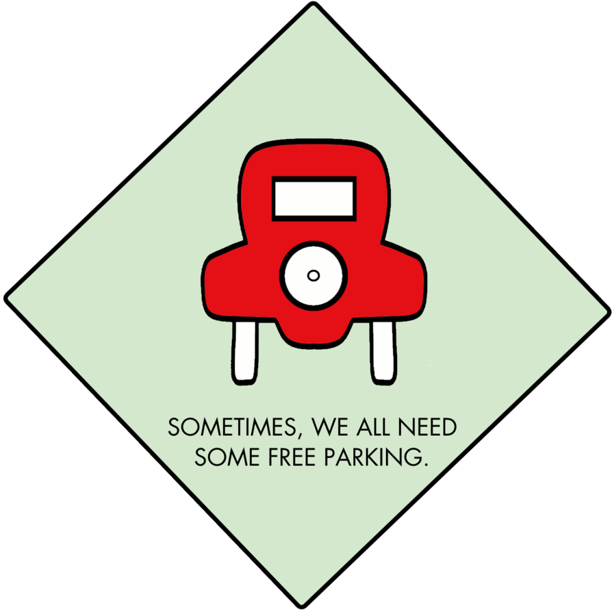 Monopoly Free Parking Car Park Board Game Clip Art - Monopoly Free Parking Car Park Board Game Clip Art (894x894)
