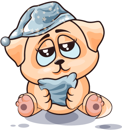 Dog Cute Sticker Pack 02 Messages Sticker-8 - Somnoliento Animado (394x418)