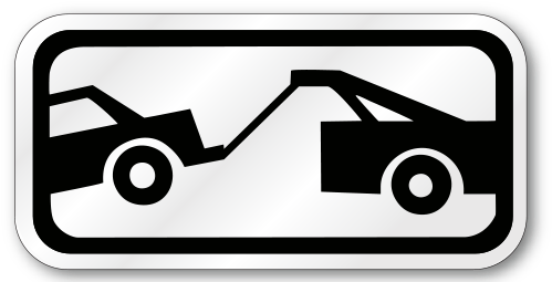 Tow Away Graphic Placard Sign - Unauthorized Vehicles Will Be Towed Sign (500x500)