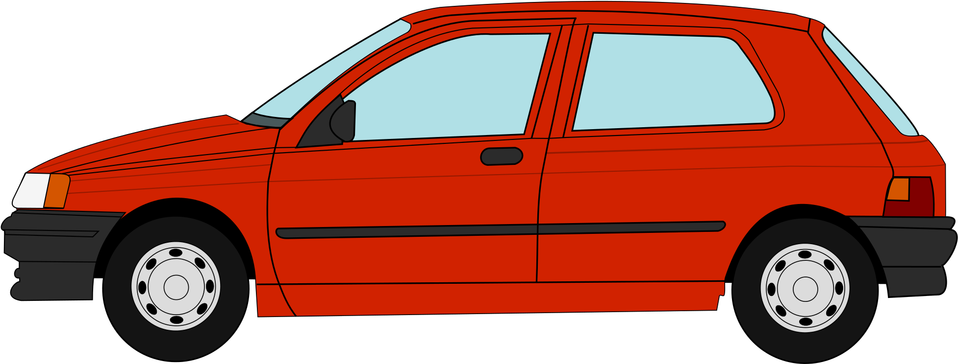 Renault Clio Vector Png Clipart - Golf 2 Drawing (2000x1000)