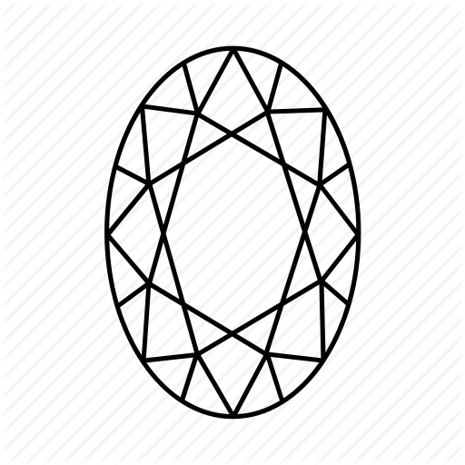 Diamond Drawing Image At Getdrawings - Gia Certified Diamond Oval (3/4 Ct. T.w.) (512x512)