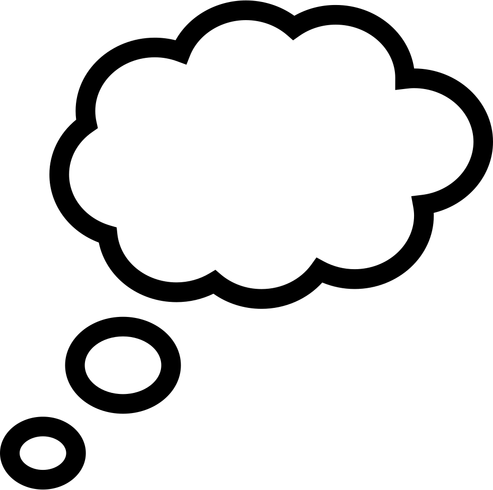 Dreaming Cloud Outline Shape Comments - Nube De Pensamiento Png (980x974)