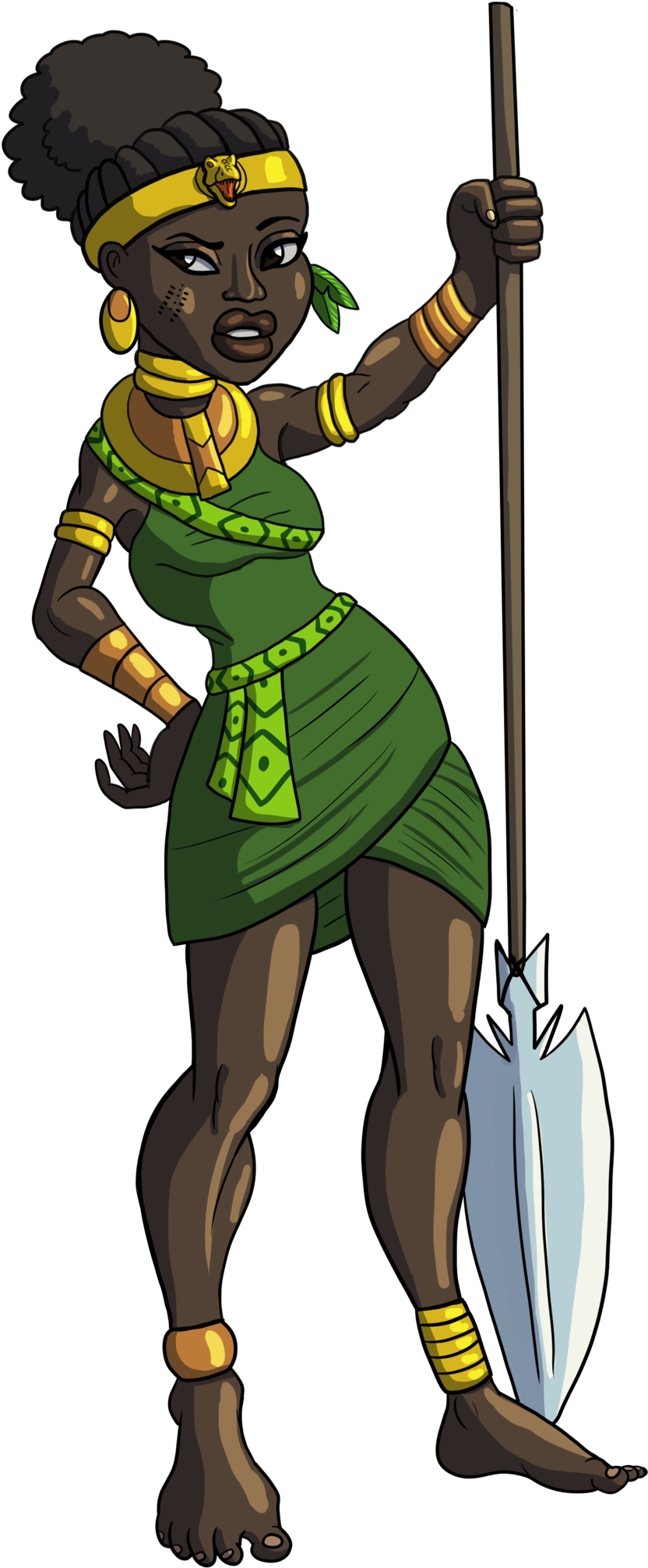 Jungle Queen Cartoon Concept By Tyrannoninja - Portable Network Graphics (1024x2096)