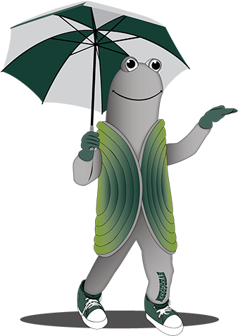 Speedy, Evergreen's Geoduck Mascot - Evergreen State College Mascot (359x500)