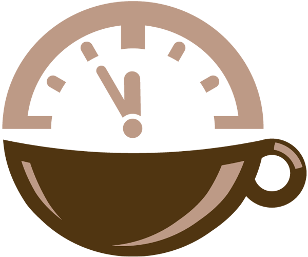 Coffee Cup With Clock Icon - Seiko 9r Spring Drive Snow Flake (600x500)