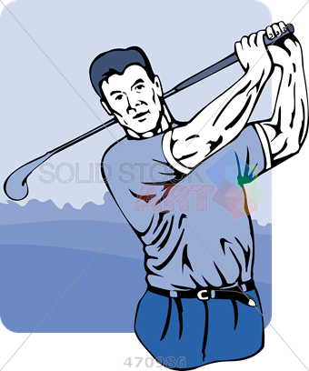 Stock Illustration Of Old Fashioned Cartoon Drawing - Golf Swing (340x408)