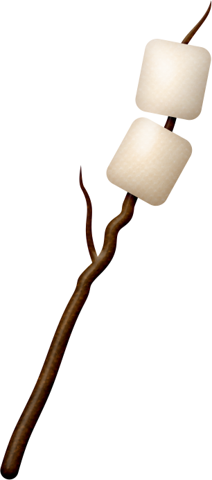 Marshmallow On A Stick - Roasting Marshmallows Clipart (306x693)