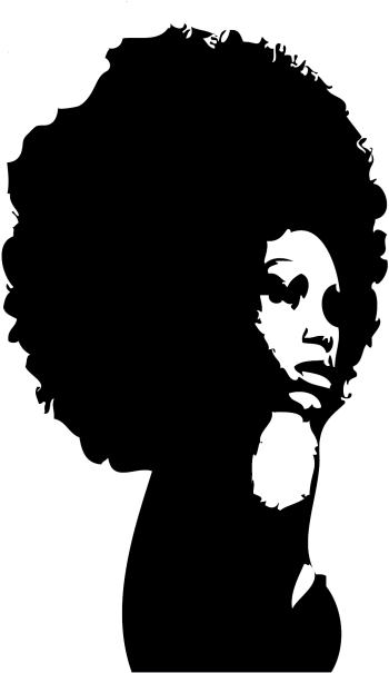 Afro Hair Png Transparent Image - Black Woman Silhouette Png (1186x1804)