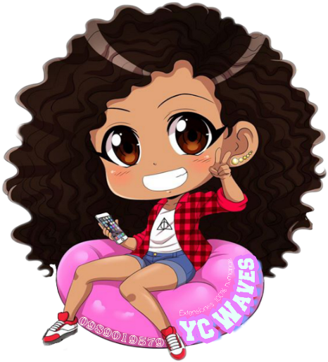 Black Anime Girl With Curly Hair (480x518)