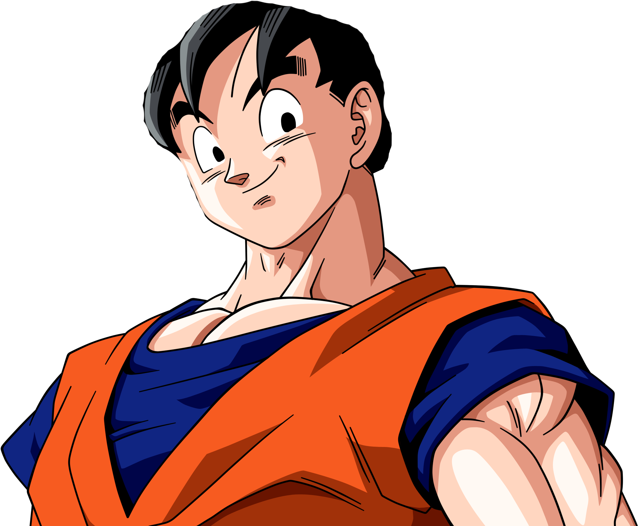 Like Without Spiked Hair - Goku With Vegeta Hair (2248x2363)