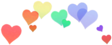 Rainbow Photobooth Hearts Png - Heart On Head Png (500x317)