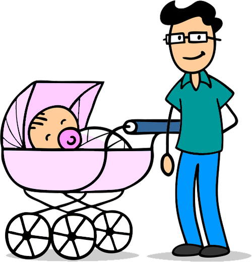 Papa Baby - Begrüßung Kinder Clipart (500x520)