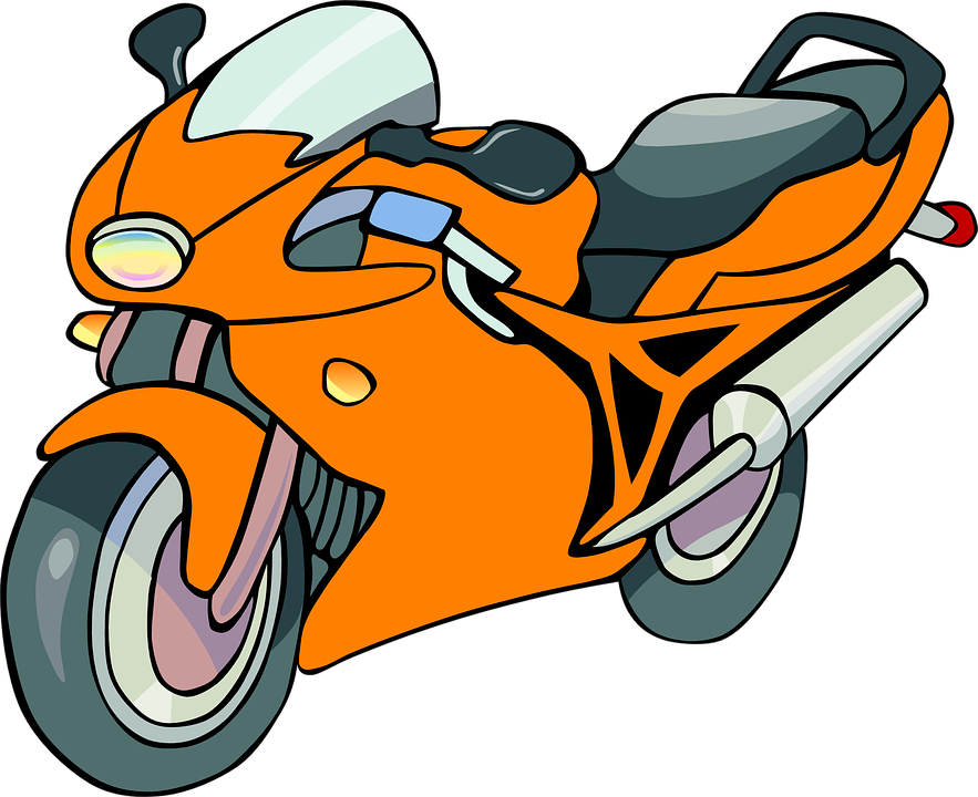 Orange Clipart Motorcycle - Motorcycle Clip Art (1920x1564)