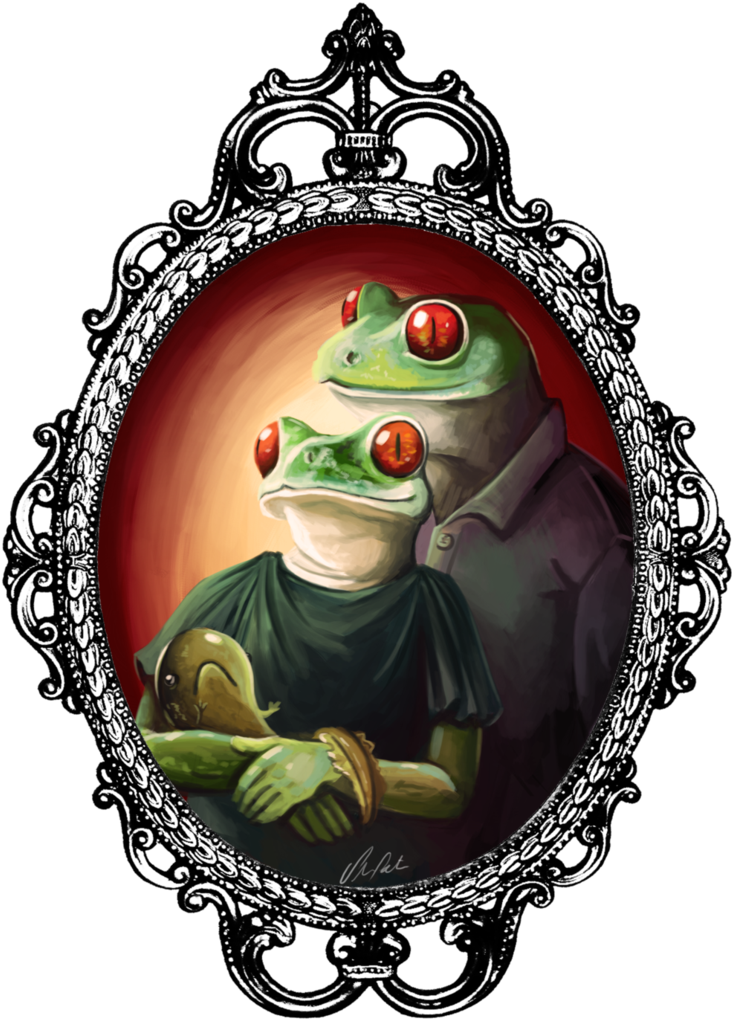 Frog Family By Trollcreak On Deviantart - Chihuahua With The Pearl Earring Funny Printed T-shirt (761x1049)