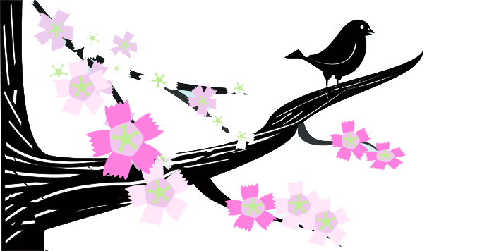 Spring Png Hd - Schwarze Vogelgrußkarte Karte (700x356)