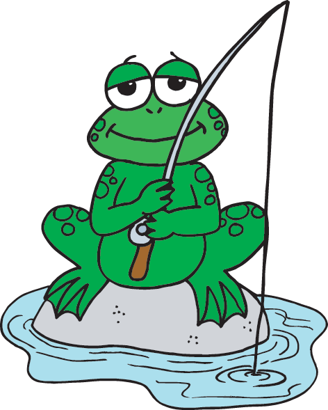 Frog Fishing - Frog (472x589)