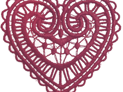 Lace Heart Transparent Clipart Background - Lace On Transparent Background (400x300)