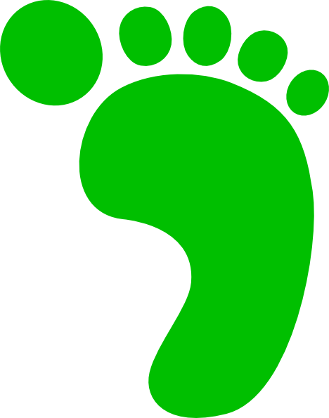 Green Right Foot Clip Art At Clker - Footprint Png (468x595)