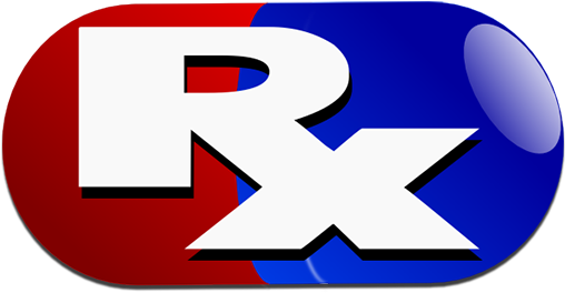 Rx Capsule Red Blue Clip Art - Rx Logo Capsule (512x512)