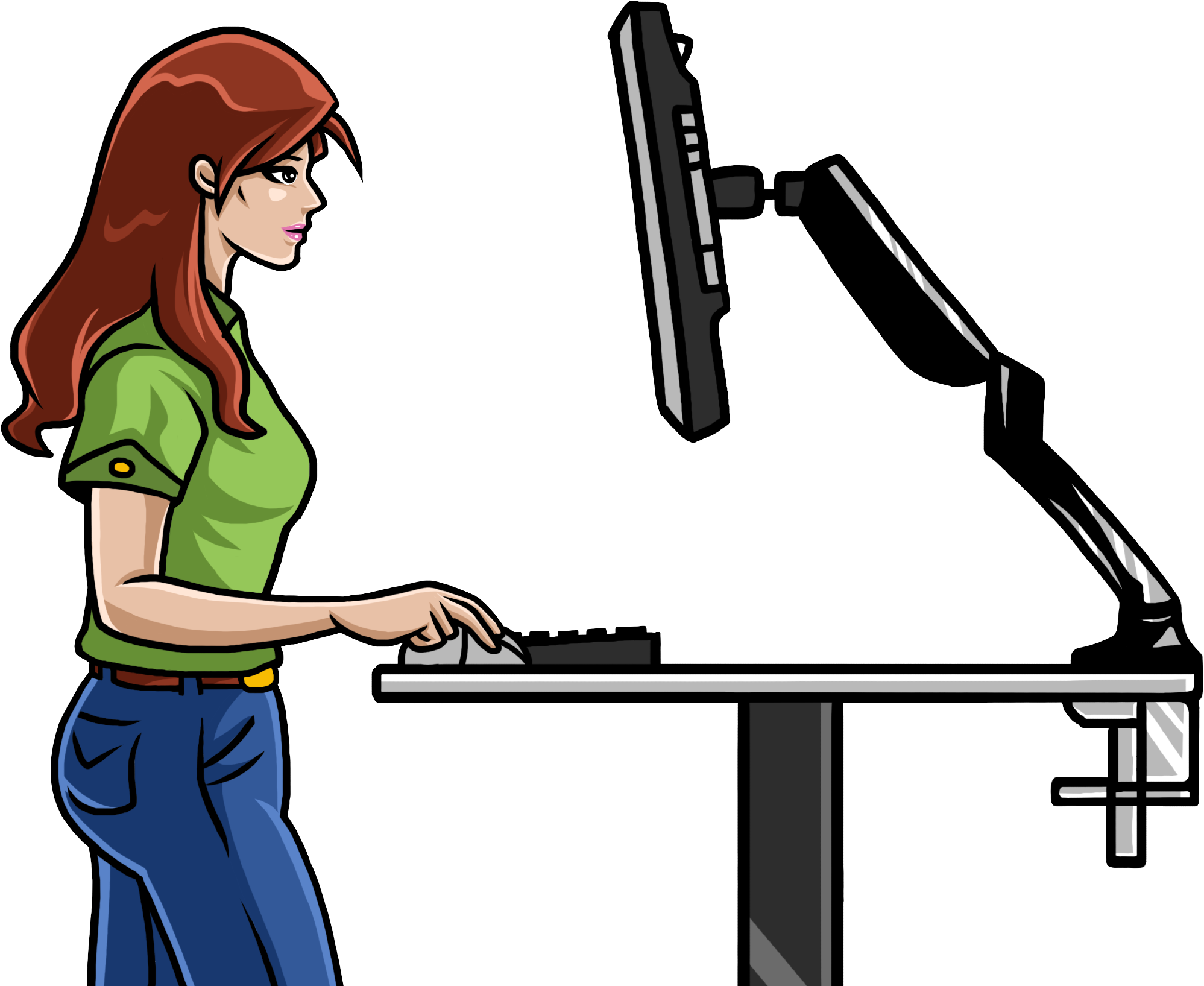Set Your Standing Desk To The Perfect Height - Standing Desk Clipart (2480x1712)
