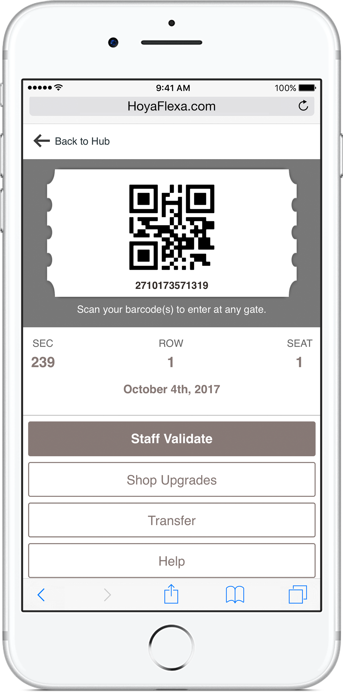 On Gameday, Scan In With Your Mobile Barcodes And Enjoy - Screenshot (1622x2844)