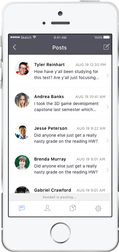 Real-time Notifications Of New Posts In The Mobile - New Inbox Template Iphone (432x834)