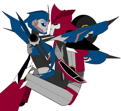 Arcee And Knock Out By Theblondefairy - Transformers Knockout X Arcee (500x460)