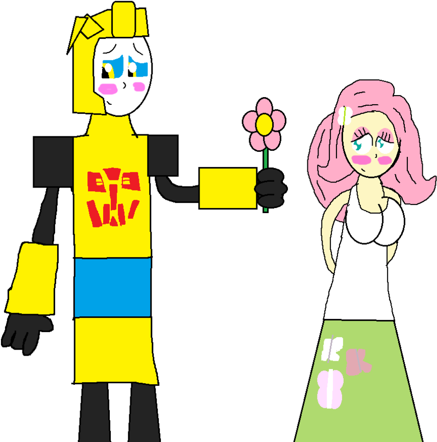 Bumblebee X Fluttershy By G1bfan - Art (900x888)
