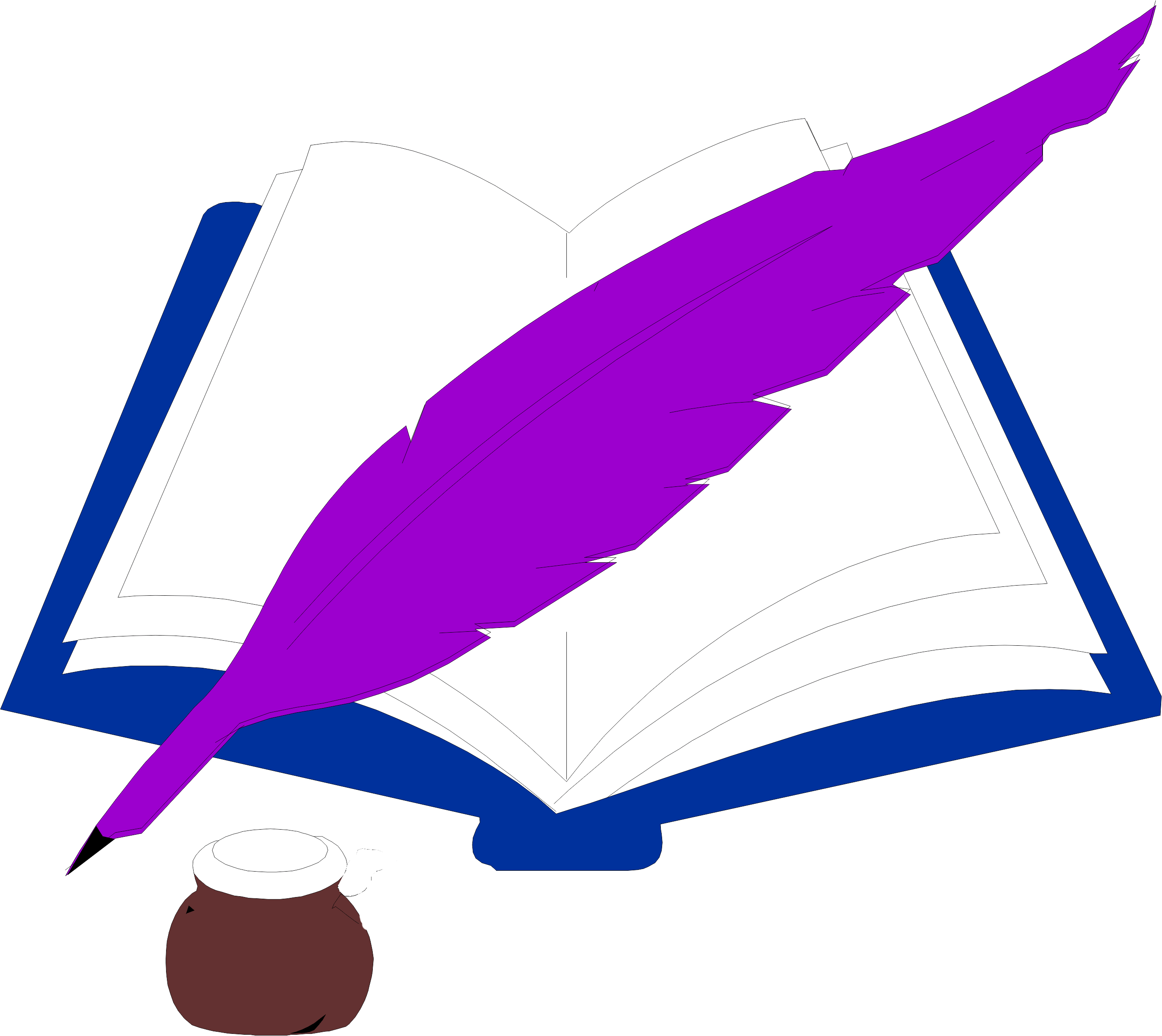 Quill Paper Book Inkwell Clip Art - Quill Paper Book Inkwell Clip Art (2743x2445)