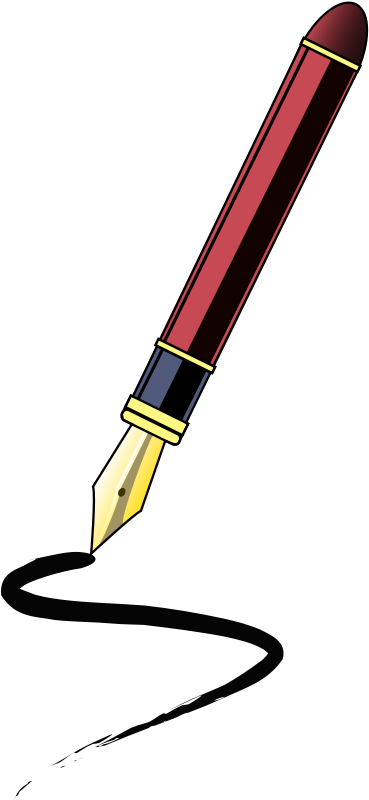 Pen Free Inky Free Edit Button Free Stylo - Pen Clip Art (398x800)